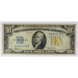 1934-A $10.00 SILVER CERTIFICATE NORTH AFRICA