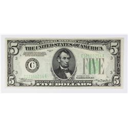 1934 $5.00 PHILADELPHIA FEDERAL RESERVE NOTE
