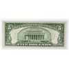 Image 2 : 1934 $5.00 PHILADELPHIA FEDERAL RESERVE NOTE