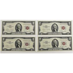 4 PCS. 1953 $2.00 NOTES