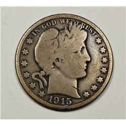 1915 BARBER HALF DOLLAR
