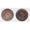 Image 1 : 1824 AND 1852 U.S LARGE CENTS