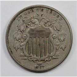 1867 RAYS SHIELD NICKEL