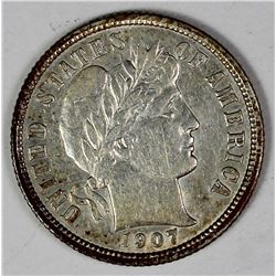 1907 BARBER DIME