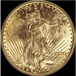 1920 $20.00 ST. GAUDENS GOLD