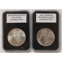 1902-O AND 1900 MORGAN SILVER DOLLARS