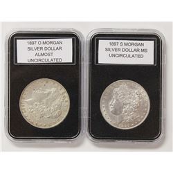 1897-O AND 1897-S MORGAN SILVER DOLLARS