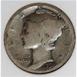 1916-D MERCURY DIME