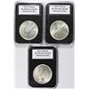 Image 2 : (3) BU PEACE SILVER DOLLARS