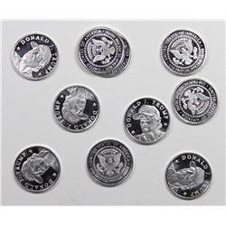 10 PCS MINI DONALD TRUMP SILVER ROUNDS