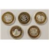 Image 1 : FIVE MISCELLANEOUS SILVER CASINO TOKENS