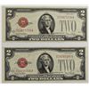 Image 1 : 2 PCS. 1928-G $2.00 NOTES
