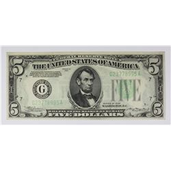 1934 $5.00 CHICAGO FEDERAL RESERVE NOTE