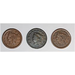 1852, 1853, AND 1826 U.S. LARGE CENTS