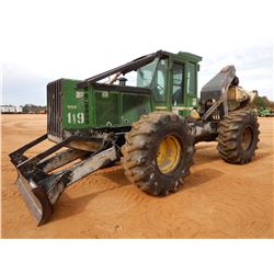JOHN DEERE 648G SKIDDER, VIN/SN:612191 - GRAPPLE, SINGLE ARCH, WINCH, CAB, A/C, 24.5-32LS-2 TIRES, M