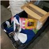 Image 2 : TOTE OF BABY DOLL CRIB AND TOYS W/ CANUCKS STOCKINGS