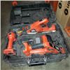 Image 2 : 3PC BLACK AND DECKER FIRE STOR CORDLESS TOOL IN CASE - NO CHARGER