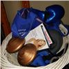 Image 2 : BOX OF EXERCISE GEAR AND WEIGHTS