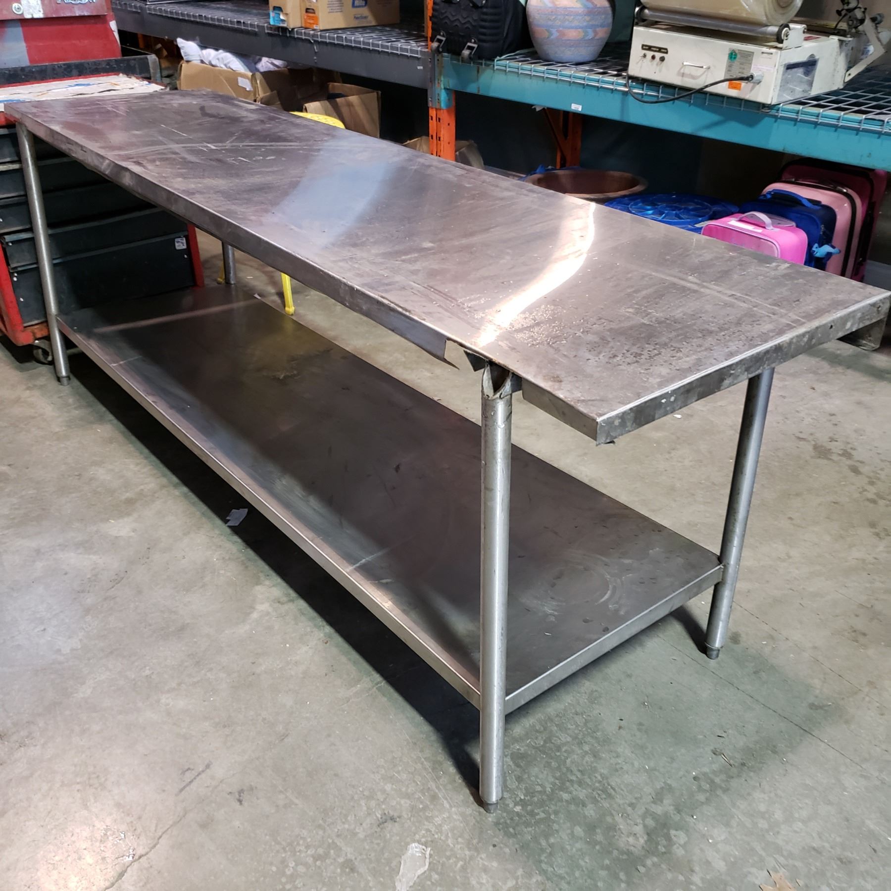 7FT STAINLESS STEEL PREP TABLE Big Valley Auction 7ft-stainless-steel-prep-table-big-valley-auction