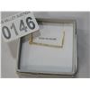 Image 2 : STERLING SILVER YELLOW GOLD PLATED CZ BAR NECKLACE - RETAIL $210