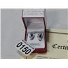 Image 3 : STERLING SILVER 8x4mm GENUINE 1.5CT SAPPHIRE AND CZ EARRINGS W/ APPRAISAL $900