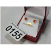 Image 2 : 10KT YELLOW GOLD 5mm GENUINE ORANGE SAPPHIRE STUD EARRINGS - RETAIL $600