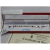 Image 2 : STERLING SILVER GENUINE 6x4mm 10CT GEMSTONE TENNIS BRACELET W/ APPRAISAL $800