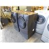 Image 2 : DARK GREY ELITE HE3T FRONT LOAD WASHER AND DRIER W/ PEDESTAL BASES - TESTED AND WORKING