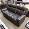 Image 1 : BLACK LEATHER RECLINER SOFA