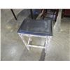 Image 2 : PAINTED DECORATIVE STOOL W/ LEATHER CUSHION
