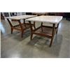 Image 2 : PAIR OF MID CENTURY MCM WALNUT AND MARBLE END TABLES