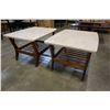 Image 3 : PAIR OF MID CENTURY MCM WALNUT AND MARBLE END TABLES