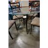 Image 2 : ROUND GLASSTOP METAL BASE DINING TABLE W/ 4 CHAIRS