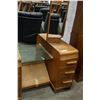 Image 2 : ANTIQUE WATERFALL DOUBLE PEDESTAL VANITY W/ MIRROR