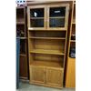 Image 1 : OAK 6FT BOOKSHELF W/ DOORS