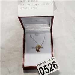 10KT YELLOW GOLD CZ NECKLACE - RETAIL $750