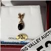 Image 3 : 10KT YELLOW GOLD 4 x 6mm GENUINE .45CTS SAPPHIRE AND .02CT DIAMOND PENDANT W/ APPRAISAL $500
