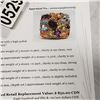 Image 2 : STERLING SILVER YELLOW GOLD PLATED GENUINE GEMSTONE AND WHITE SAPPHIRE CLUSTER RING 3.96CTS SIZE 8.2