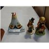 Image 2 : 2 HUMMEL STYLE FIGURES HAND PAINTED DISH AND BRASS DUCK DRESSER BOX