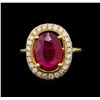 Image 2 : 14KT Yellow Gold 3.89 ctw Ruby and Diamond Ring