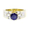 Image 2 : 3.08 ctw Sapphire And Diamond Ring - 18KT Yellow Gold