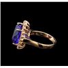 Image 3 : GIA Cert 8.31 ctw Tanzanite and Diamond Ring - 14KT Rose Gold