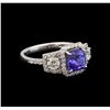 Image 1 : 18KT White Gold 1.41 ctw Tanzanite and Diamond Ring