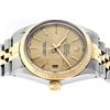 Image 5 : Rolex Mens 2 Tone 14K Champagne Tapestry Index 36MM Datejust Wristwatch