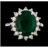 Image 2 : 7.18 ctw Emerald and Diamond Ring - 14KT White Gold