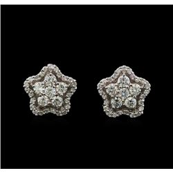 0.81 ctw Diamond Earrings - 14KT White Gold