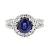 Image 2 : 2.27 ctw Sapphire and Diamond Ring - 18KT White Gold