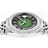 Image 6 : Rolex Mens Stainless Steel Green Vignette Roman Diamond Datejust Wristwatch With