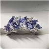 Image 2 : Silver Tanzanite(1.8ct) White Topaz Ring (~Size 6), Suggested Retail Value $250