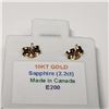 Image 3 : 10K Yellow Gold Sapphire(2.2ct) Earrings, Made in Canada, Suggested Retail Value $400